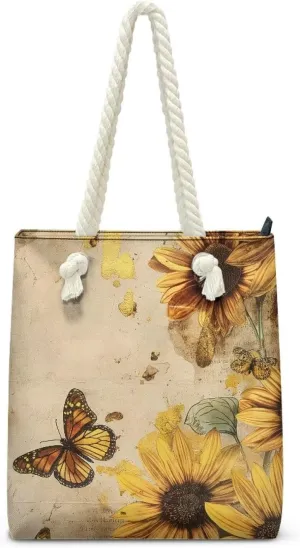 Large Tote Handbags for Women Reusable Grocery Bag Zipper Closure Storage Bag for Daily