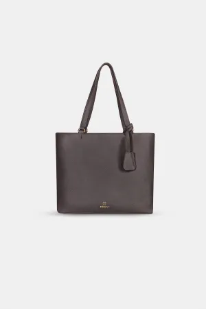 Large Tote Leather Bag - Dark Brown