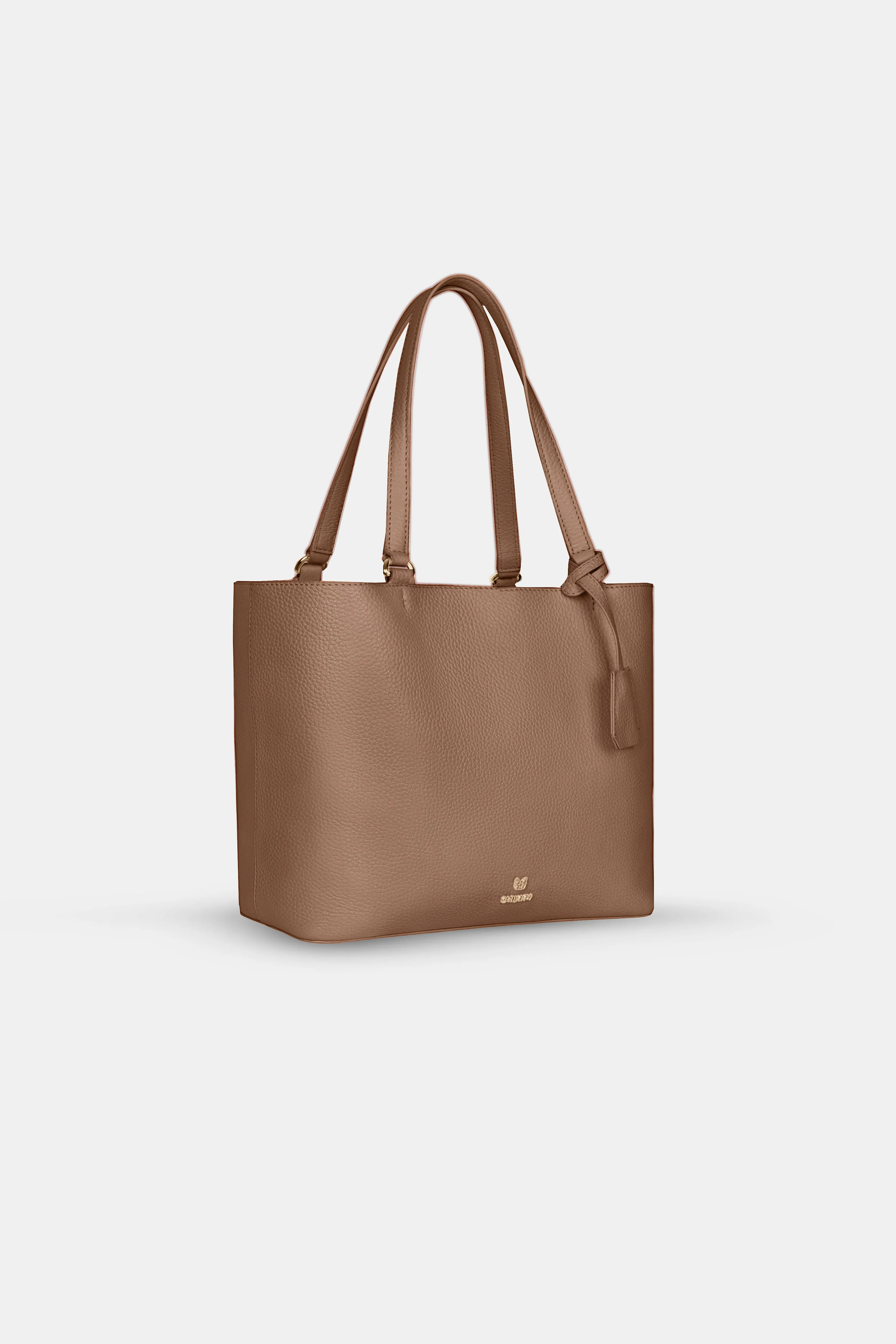 Large Tote Leather Bag - Tabac Brown