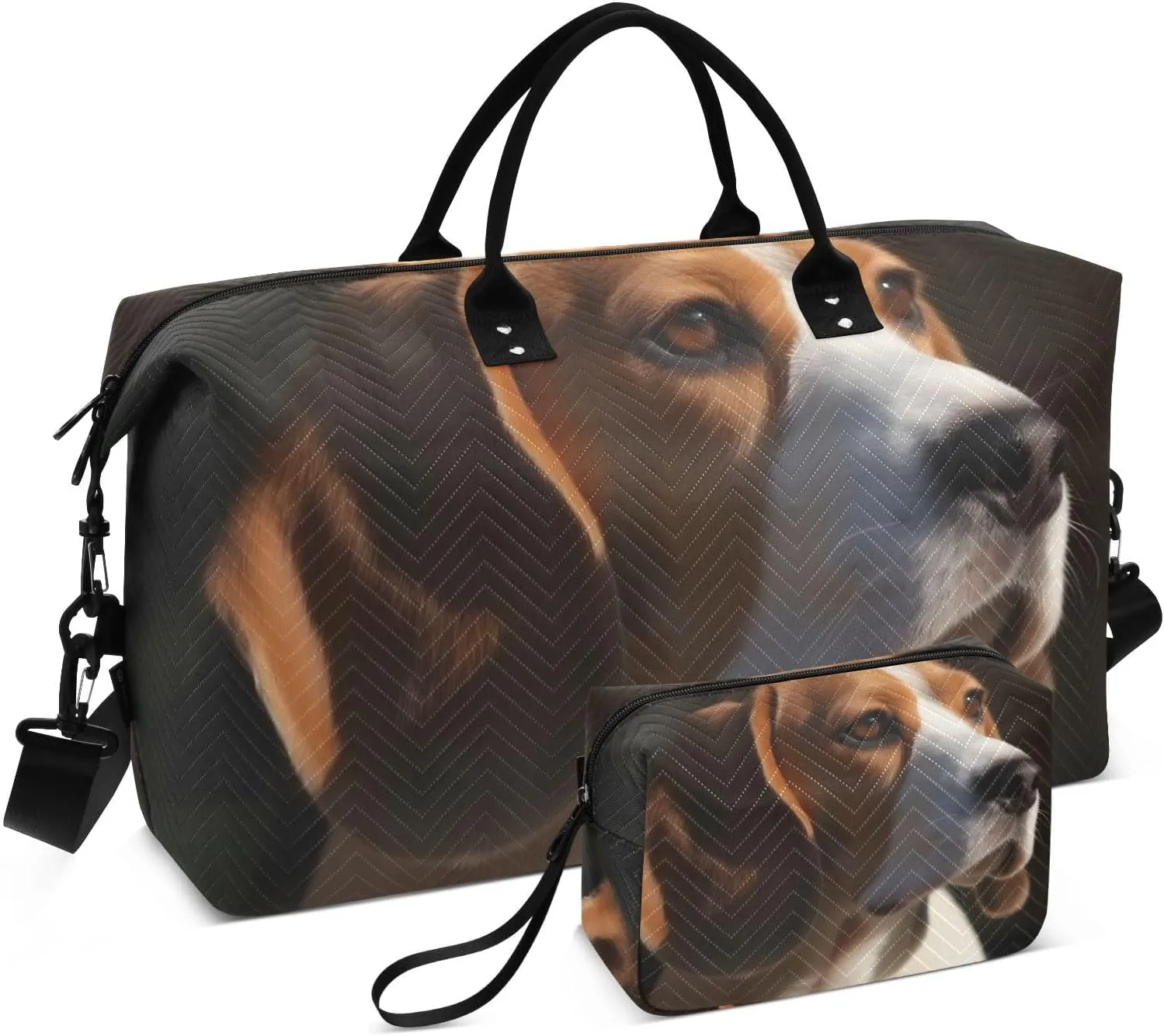 Large Travel Duffel Bag, Beagle Sunlight Close Up Sports Tote Gym Bag, Shoulder Weekender Overnight Bag for Women Men, Carry On Luggage with Toiletry Bags