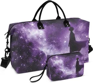 Large Travel Duffel Bag, Butterfly Fantasy Nebula Sport Tote Gym Bags, Shoulder Weekender Overnight Bags for Women Men, Carry On Luggage with Toiletry Bag