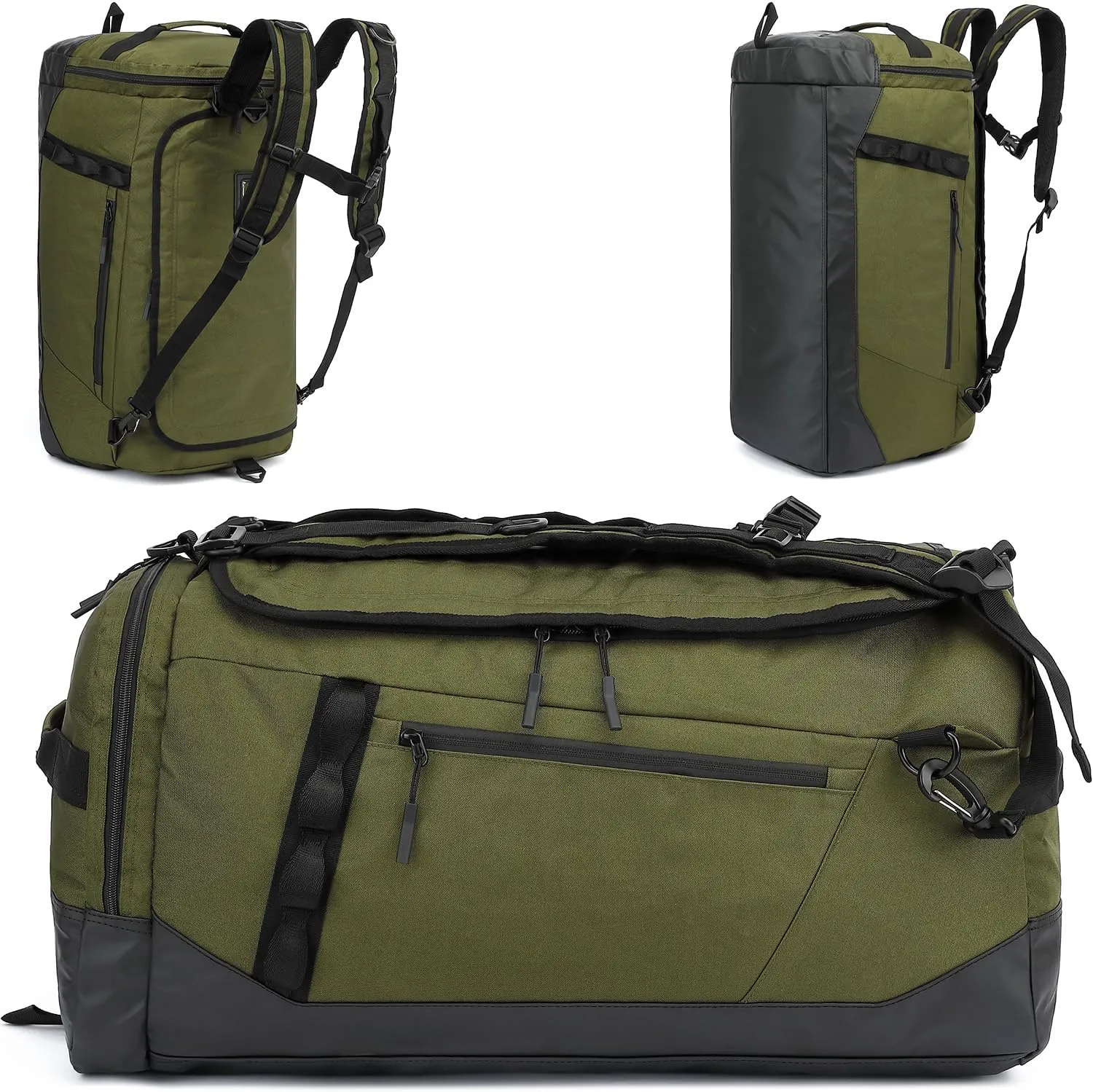 Large Travel Duffle Bag Backpack for Men Women 70L Big Sports Gym Bag with Shoe Compartment Heavy Duty Duffel Bags with Padded Straps for Weekend Overnight Camping, Green