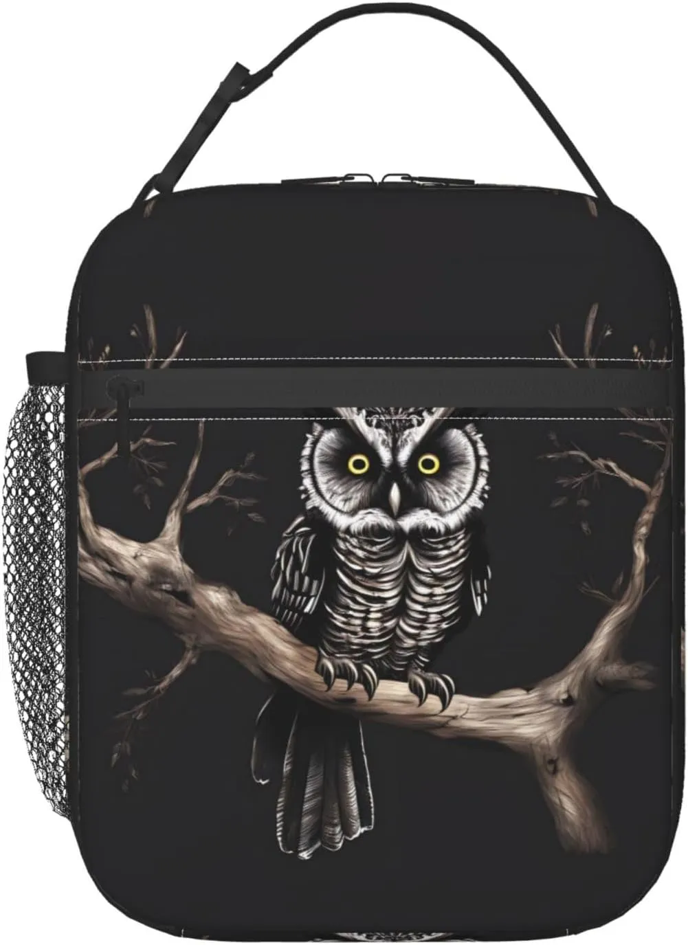 Late Night Owl Lunch Tote Bag,Food Handbags Case For Women Lunch Box Insulated Lunch Container