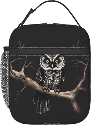 Late Night Owl Lunch Tote Bag,Food Handbags Case For Women Lunch Box Insulated Lunch Container