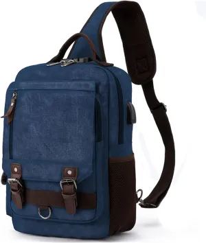 Leaper Retro Crossbody Bag Sling Bag Canvas Messenger Bag for Men Women Shoulder Bag Crossbody Handbags Satchel Travel Bag