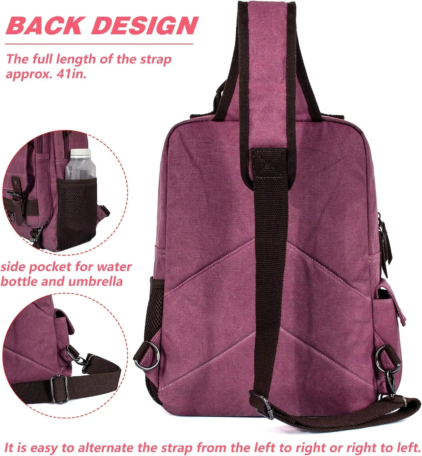 Leaper Retro Crossbody Bag Sling Bag Canvas Messenger Bag for Men Women Shoulder Bag Crossbody Handbags Satchel Travel Bag
