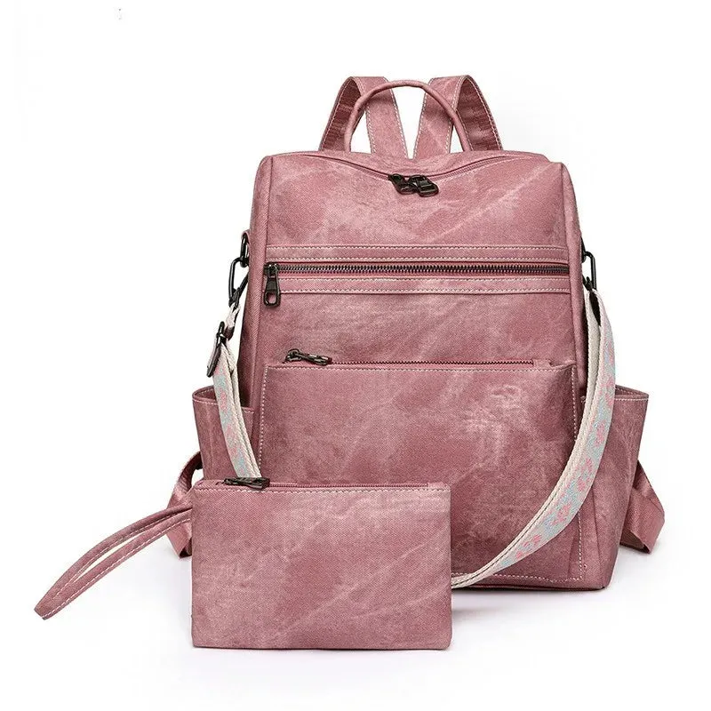 Leather Convertible Backpack Purse