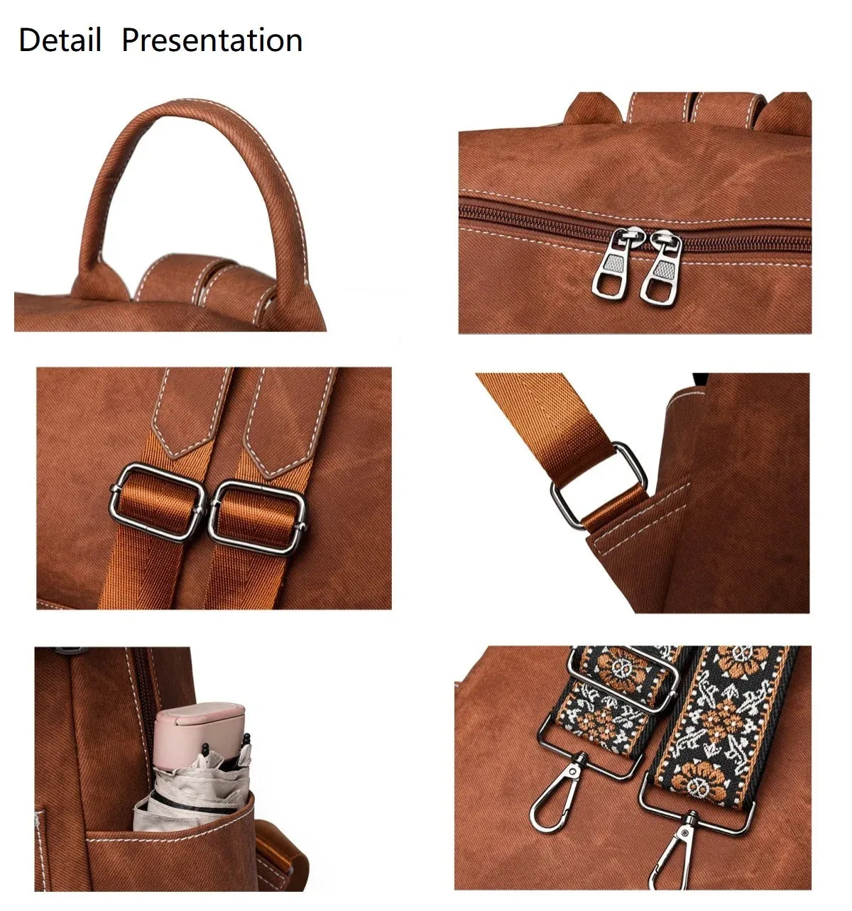 Leather Convertible Backpack Purse