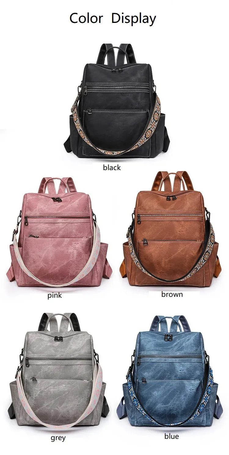Leather Convertible Backpack Purse
