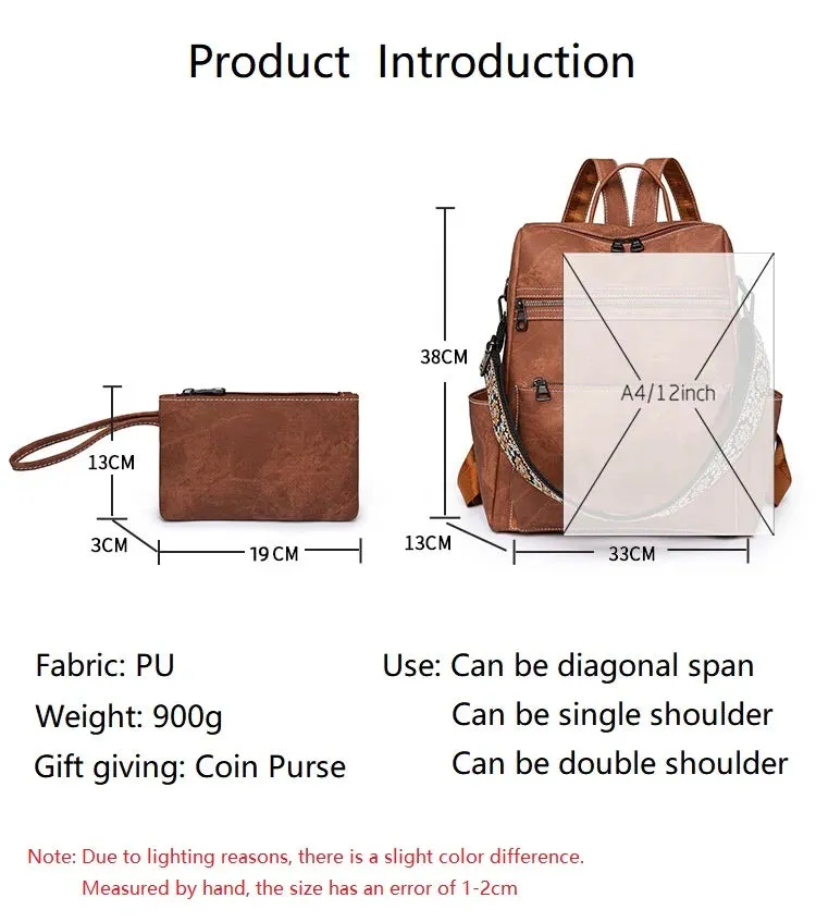 Leather Convertible Backpack Purse