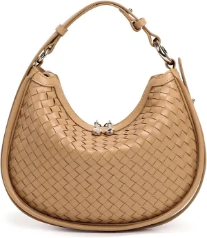Leather Crescent Bag - Woven Tote & Hobo Handbags - Satchel Bag