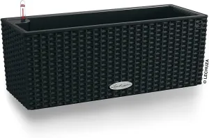 Lechuza 15609 Balconera Cottage 50 Self-Watering Indoor and Outdoor Use, 20" x 7" x 7", Black Planter, 50 x 19 x 19 cm