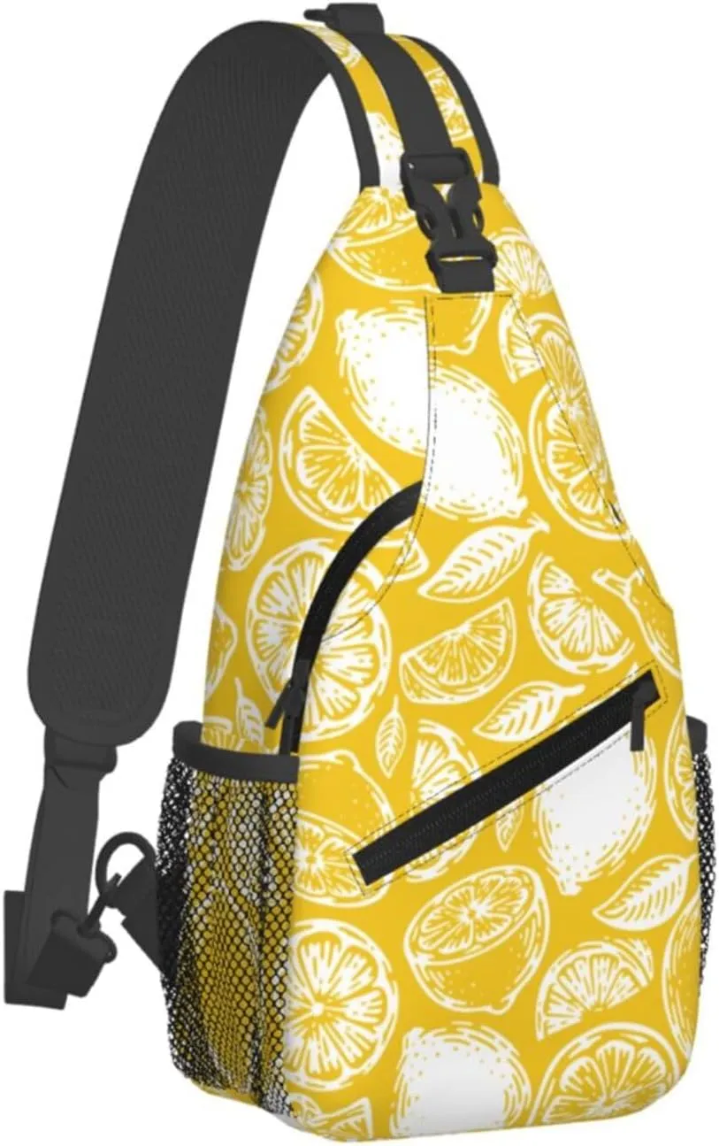 Lemon Crossbody Sling Backpack Sling Bag Adjustable Chest Shoulder Daypack For Women Men