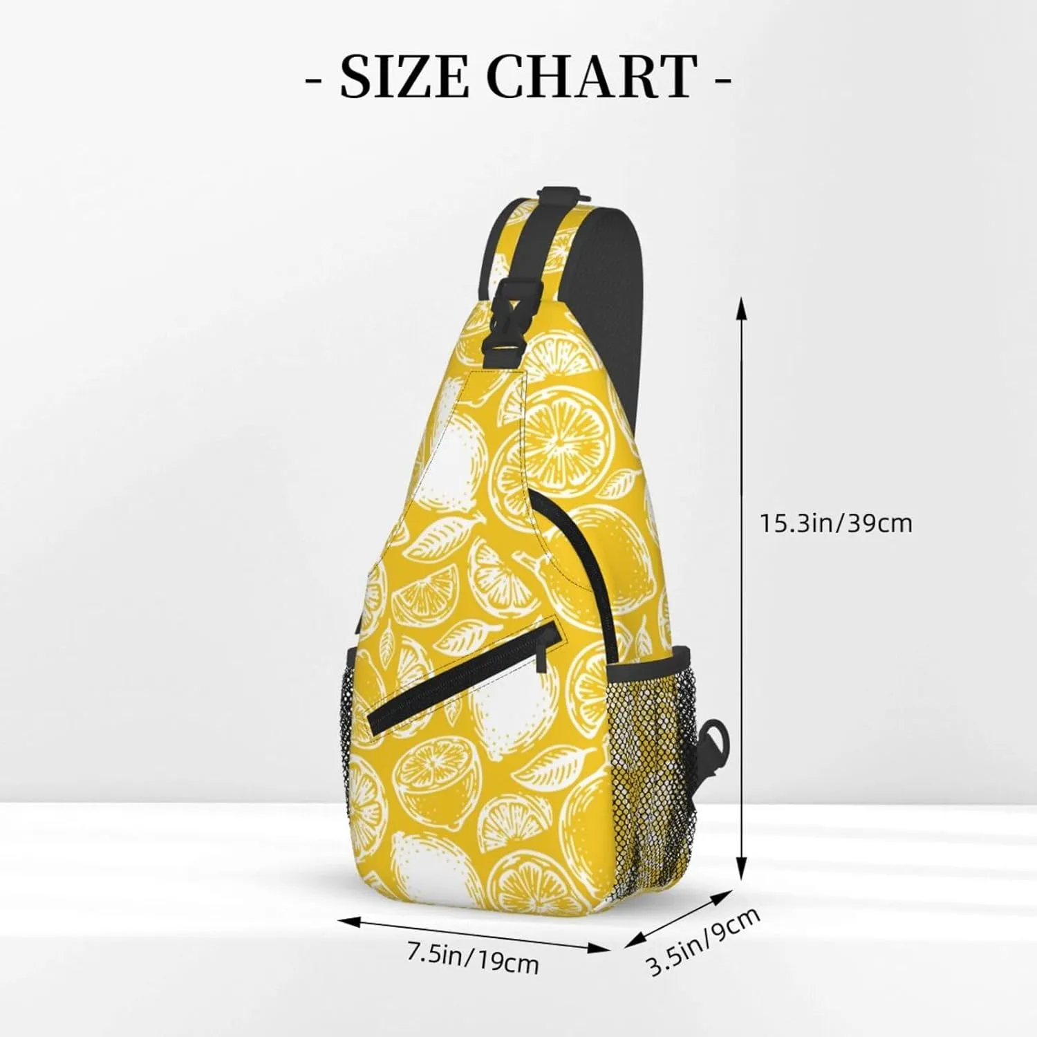 Lemon Crossbody Sling Backpack Sling Bag Adjustable Chest Shoulder Daypack For Women Men