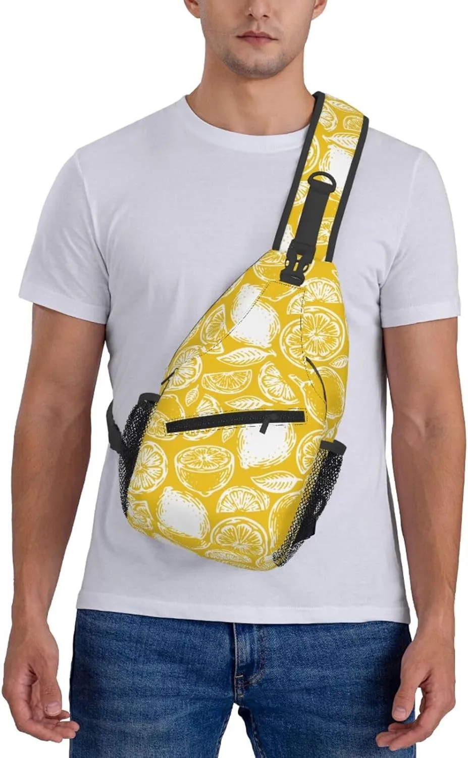 Lemon Crossbody Sling Backpack Sling Bag Adjustable Chest Shoulder Daypack For Women Men