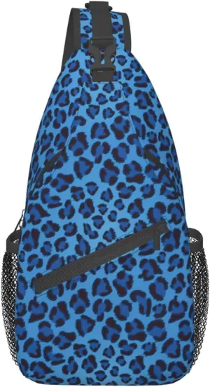 Leopard Skin Animal Unisex Casual Diagonal Chest Bag,Multipurpose Crossbody Shoulder Bag Travel Hiking Daypack