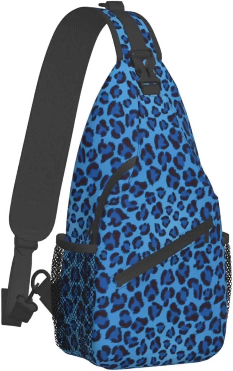 Leopard Skin Animal Unisex Casual Diagonal Chest Bag,Multipurpose Crossbody Shoulder Bag Travel Hiking Daypack