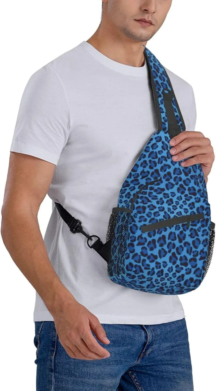 Leopard Skin Animal Unisex Casual Diagonal Chest Bag,Multipurpose Crossbody Shoulder Bag Travel Hiking Daypack