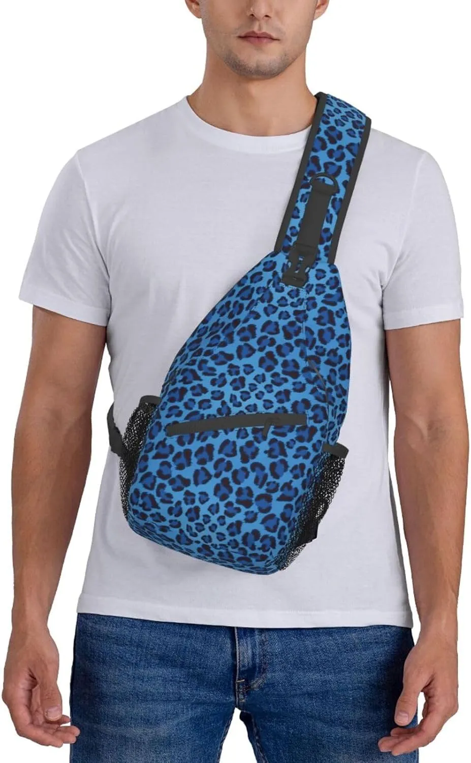 Leopard Skin Animal Unisex Casual Diagonal Chest Bag,Multipurpose Crossbody Shoulder Bag Travel Hiking Daypack