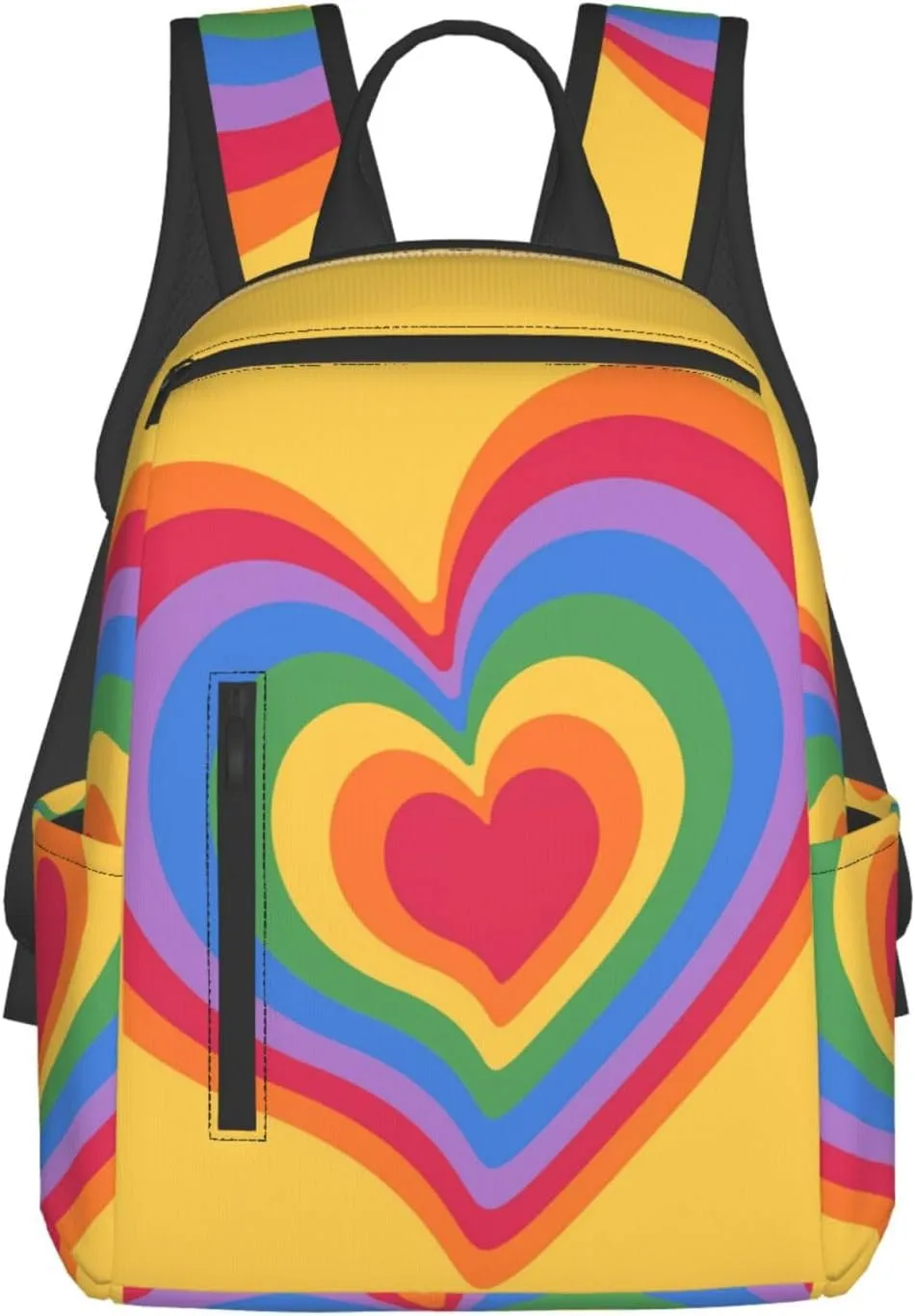 LGBT Rainbow Gay Pride Psychedelic Heart Travel Laptop Backpack Casual Backpacks Double Shoulder Daypack Notebook Rucksack Work Bags Sports Bag for Hiking Camping Beach