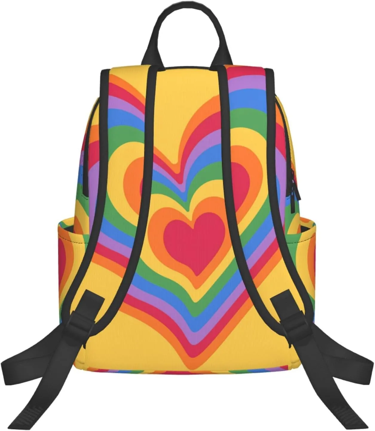 LGBT Rainbow Gay Pride Psychedelic Heart Travel Laptop Backpack Casual Backpacks Double Shoulder Daypack Notebook Rucksack Work Bags Sports Bag for Hiking Camping Beach
