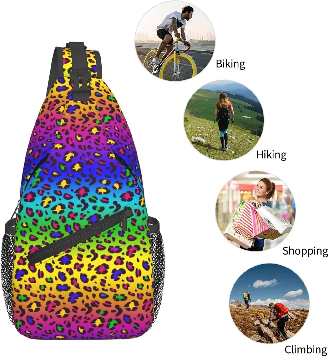 Lgbt Rainbow Hearts Crossbody Sling Bag Adjustable Lgbt Chest Bag For Men Women Rainbow Pride Shoulder Bag Sling Backpack Daypack