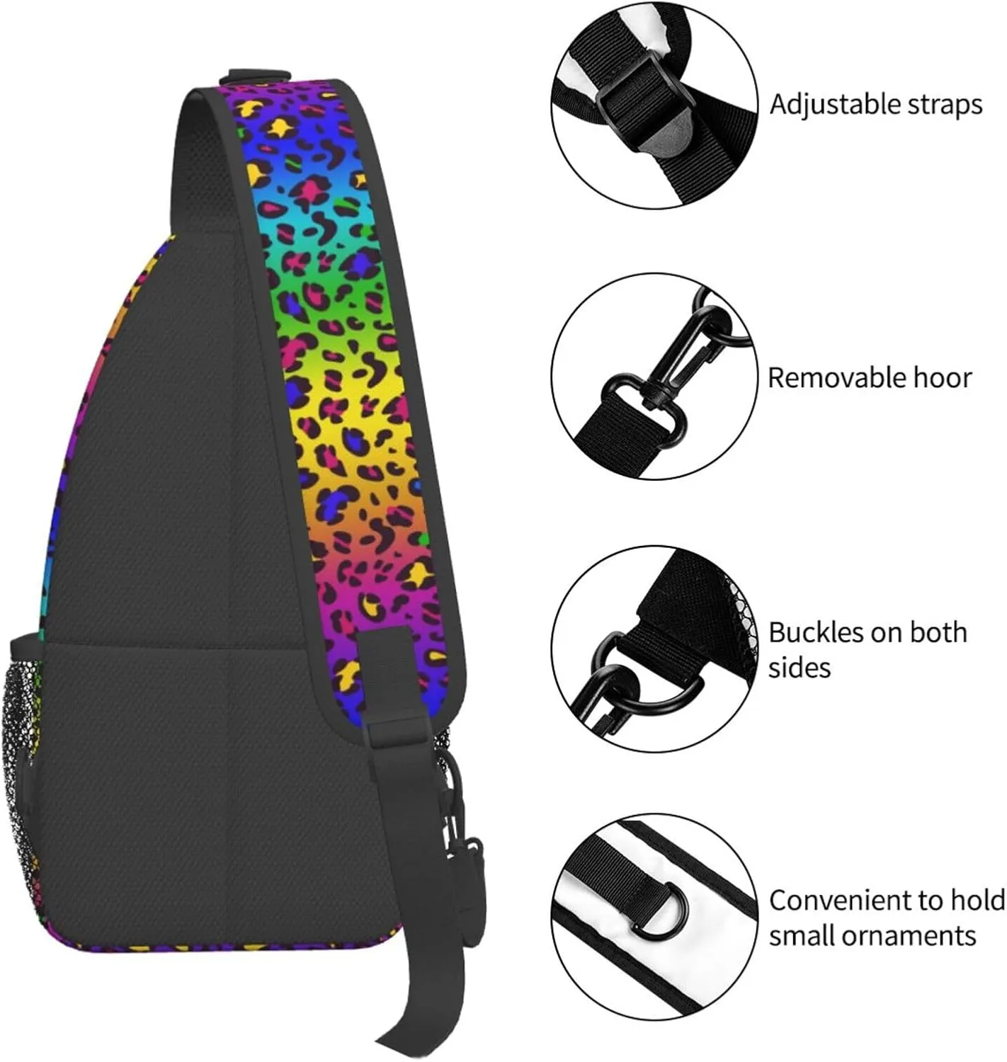 Lgbt Rainbow Hearts Crossbody Sling Bag Adjustable Lgbt Chest Bag For Men Women Rainbow Pride Shoulder Bag Sling Backpack Daypack