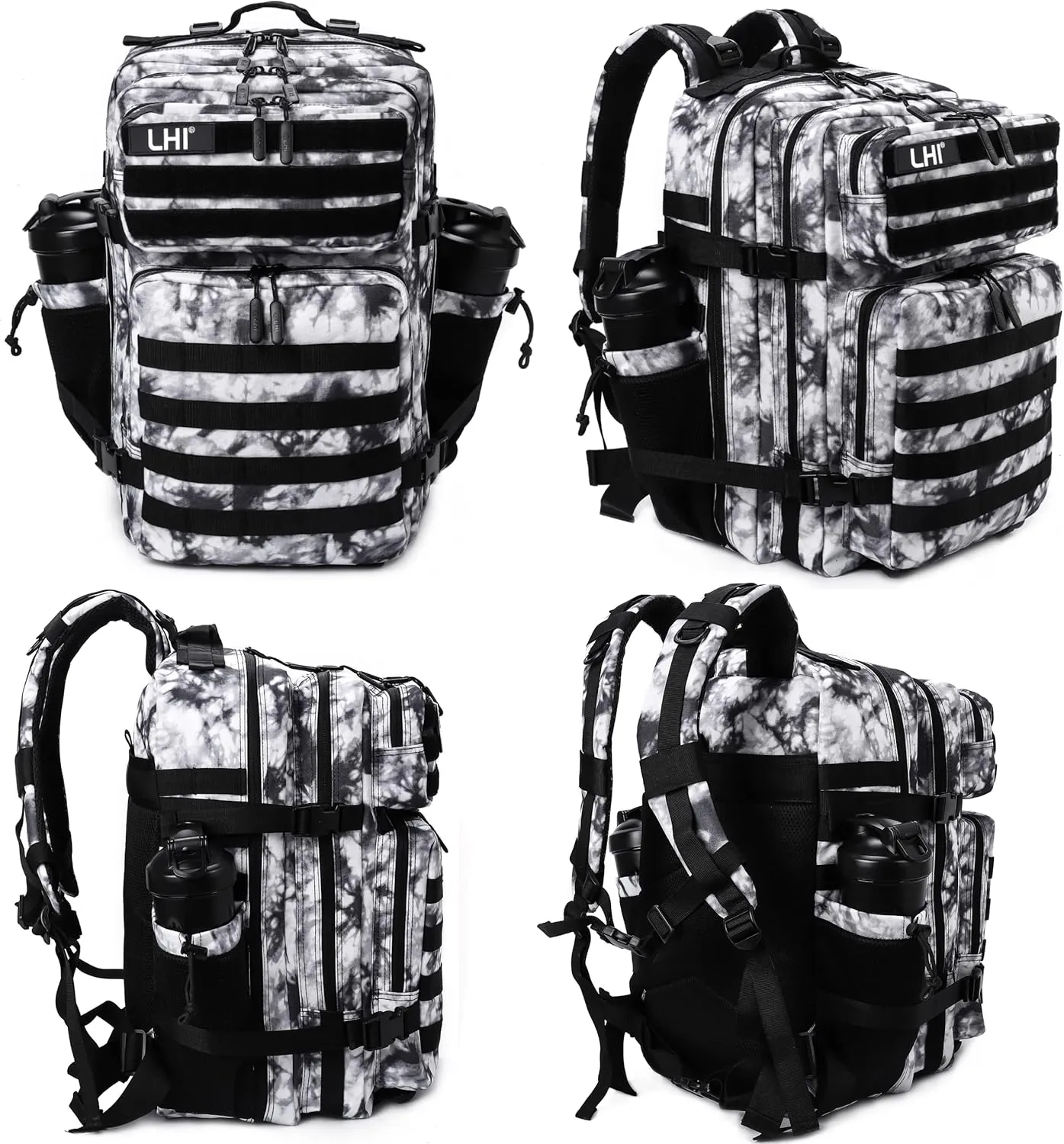 LHI Military Tactical Backpack for Men and Women 45L Army 3 Days Assault Pack Bag Large Rucksack with Molle System