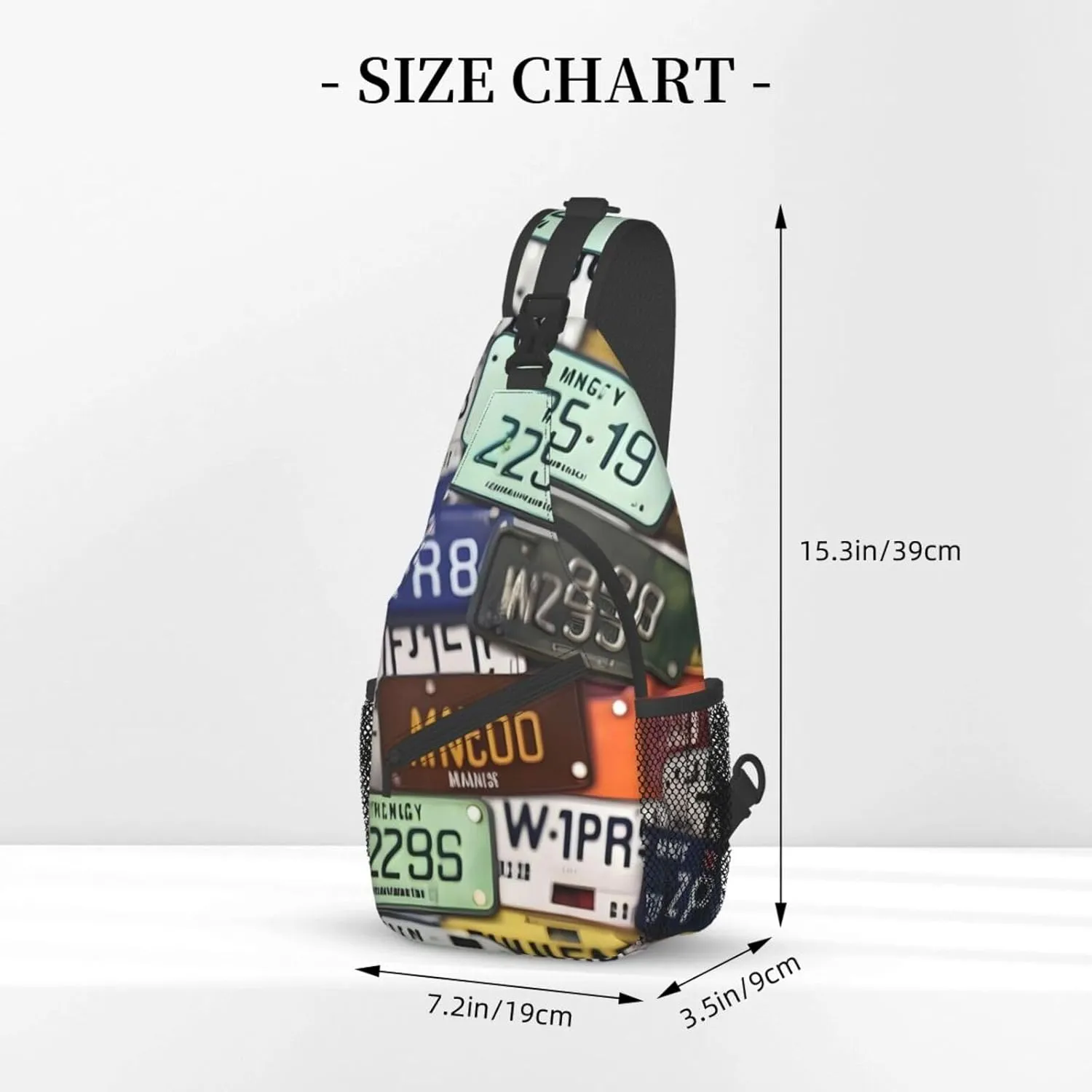 License Plate Unisex Casual Diagonal Chest Bag,Multipurpose Crossbody Shoulder Bag Travel Hiking Daypack