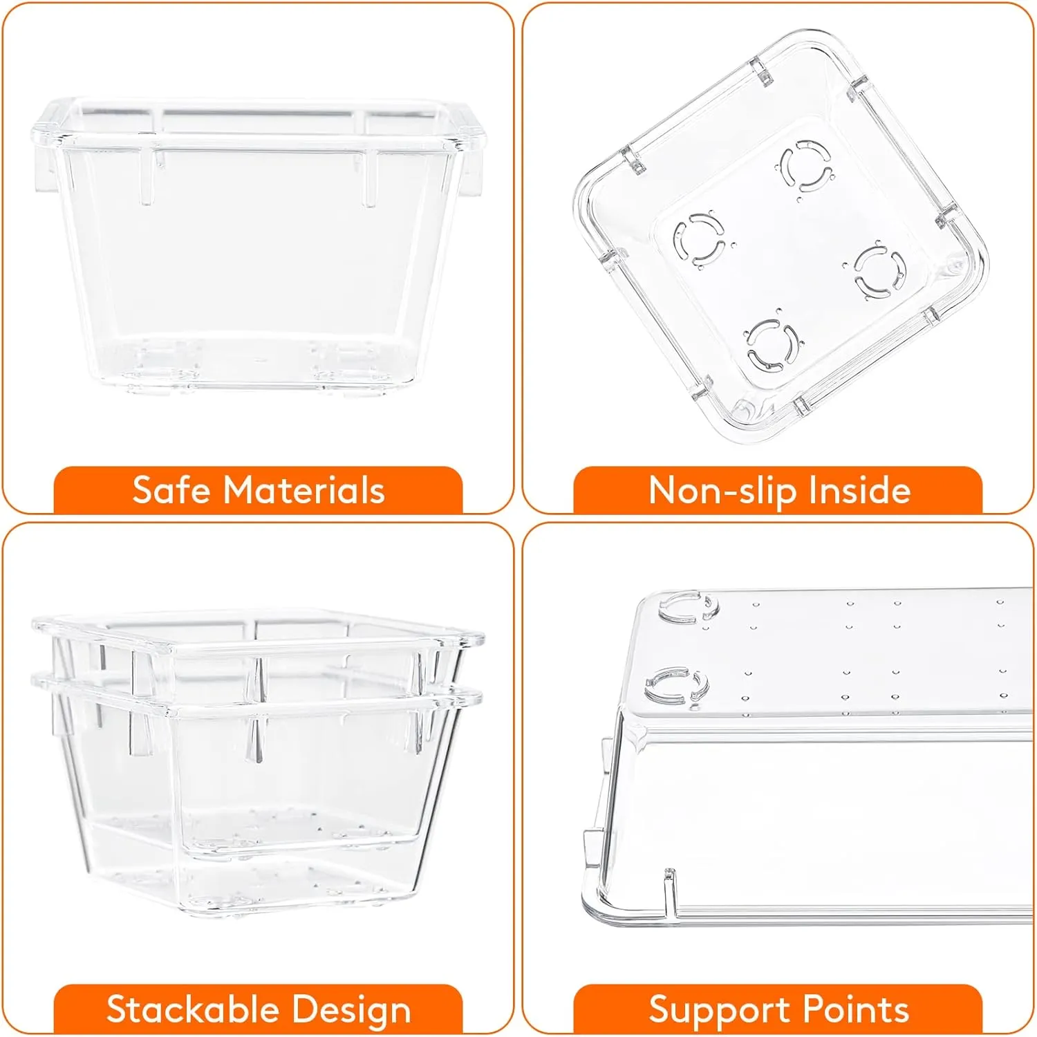 Lifewit 25 PCS Drawer Organizer Set Clear Plastic Desk Drawer Dividers Trays Dresser Storage Bins Separation Box for Makeup, Jewelries and Gadgets, Bedroom, Bathroom, Office