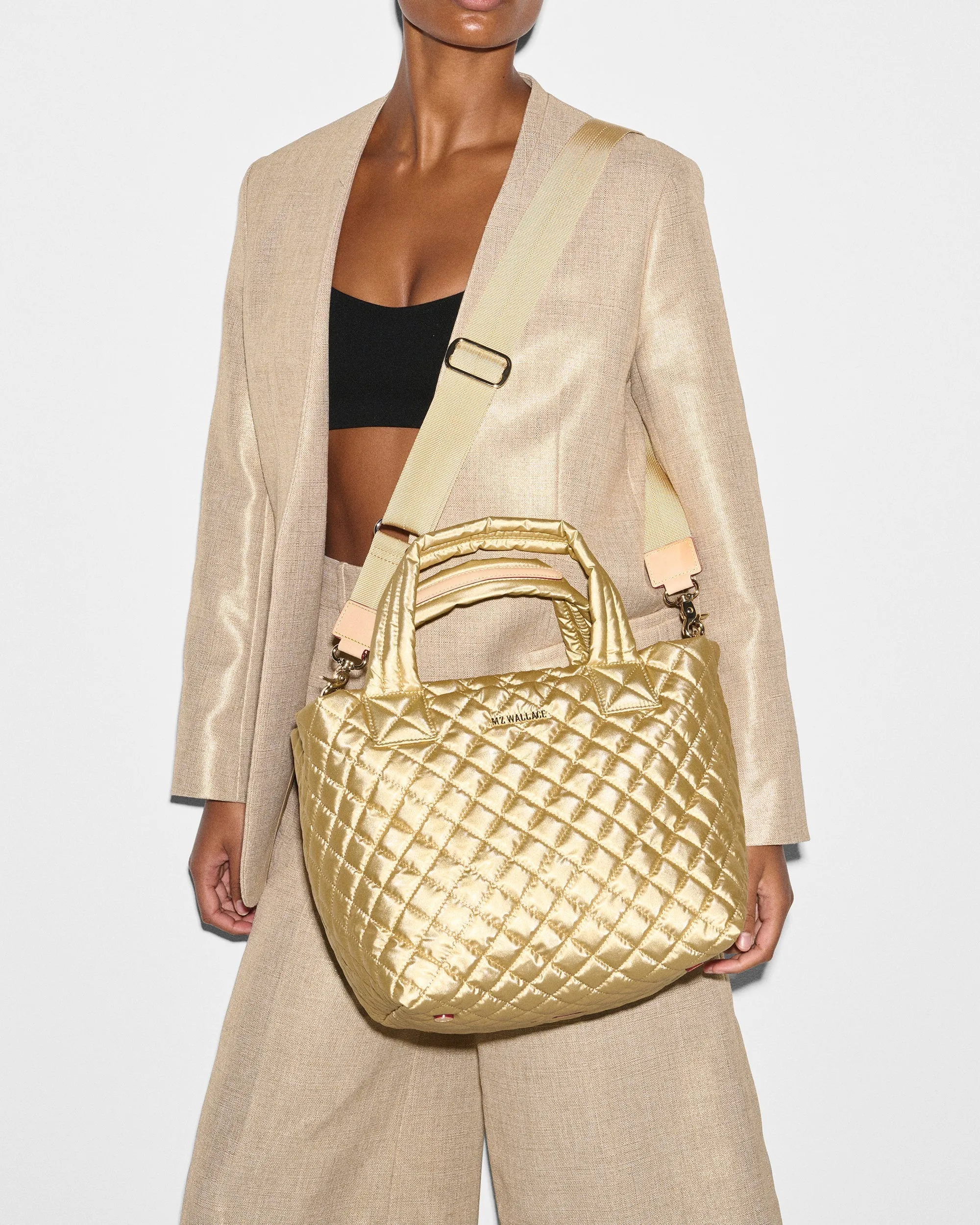 Light Gold Pearl Metallic Small Metro Tote Deluxe