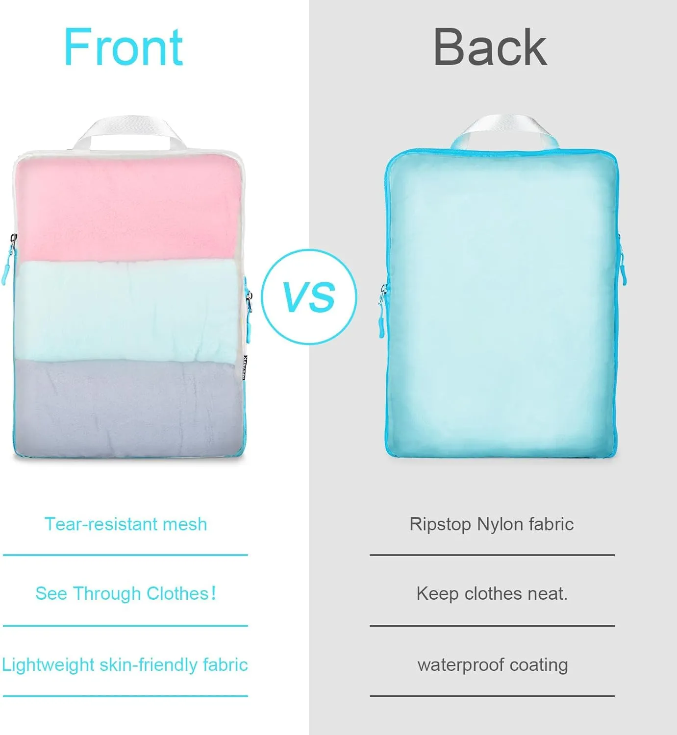 Lightweight Compression Packing Cubes for Suitcases, Compressible Expandable Travel Packing Organizer with Clear Toiletries and Backpack Bag, Travel Essentials for Carry on Luggage 7 Set