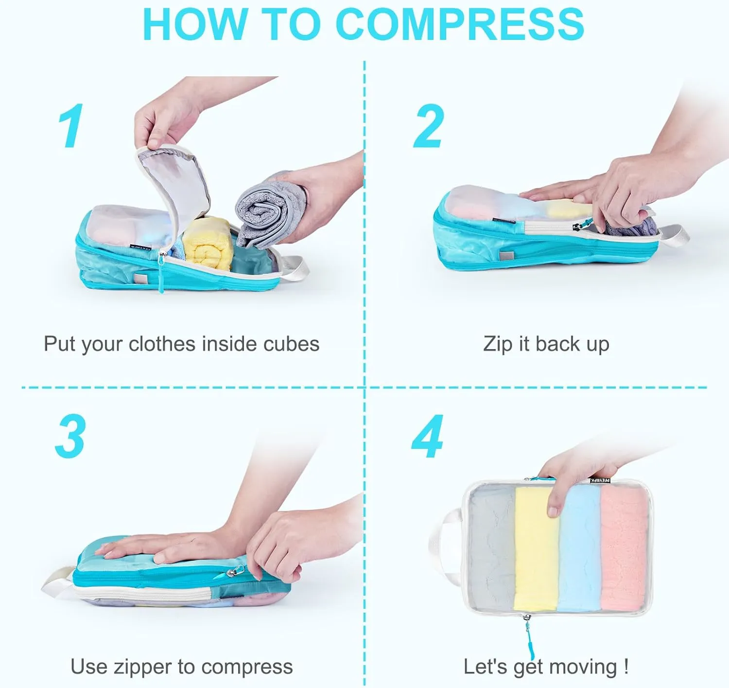Lightweight Compression Packing Cubes for Suitcases, Compressible Expandable Travel Packing Organizer with Clear Toiletries and Backpack Bag, Travel Essentials for Carry on Luggage 7 Set