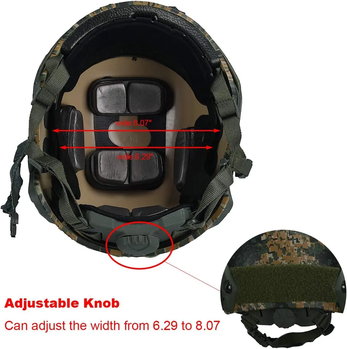 LOOGU Fast Base Jump Tactical Helmet for Airsoft with 12-in-1 Headwear