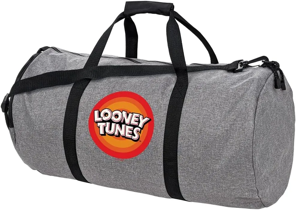 Looney Tunes Circle Logo Lightweight Duffel Bag for Sports and Gym Packable for Travel