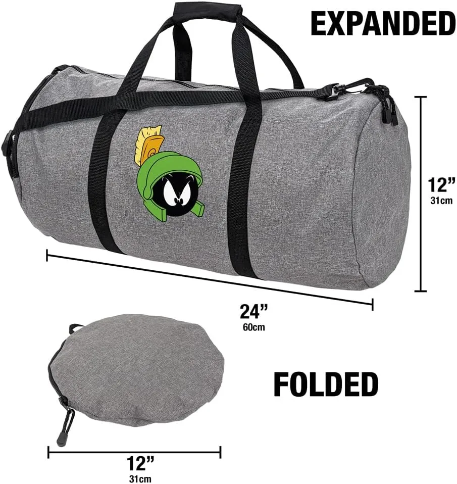 Looney Tunes Marvin The Martian Lightweight Duffel Bag for Sports and Gym Packable for Travel