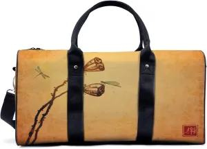 Lotus and Dragonflies Travel Luggage Duffel Bag with Adjustable Strap Ancient China Sports Bag Lightweight Canvas Gym Tote Bag for Men and Women