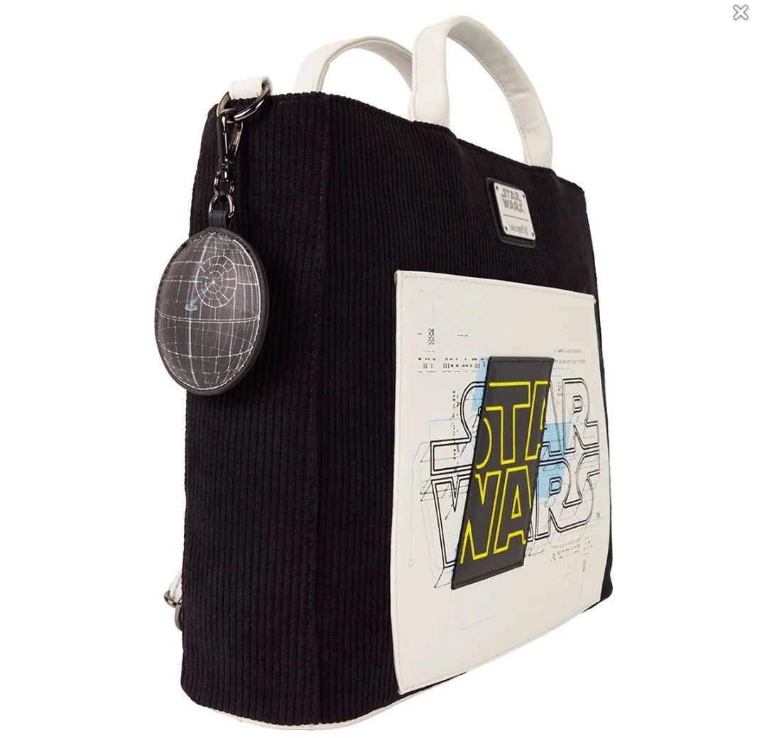 Loungefly Star Wars Logo Blueprint Convertible Tote Bag