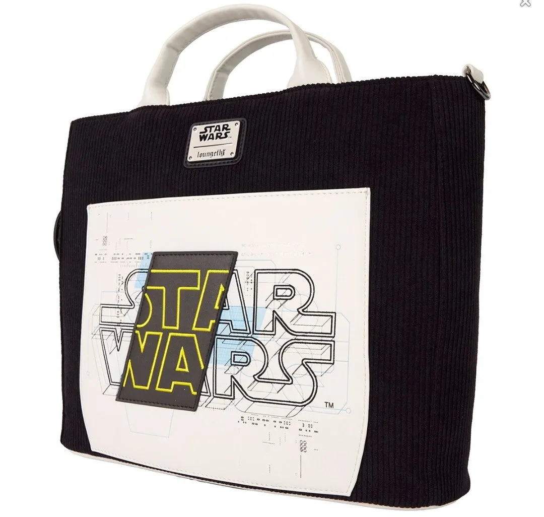 Loungefly Star Wars Logo Blueprint Convertible Tote Bag
