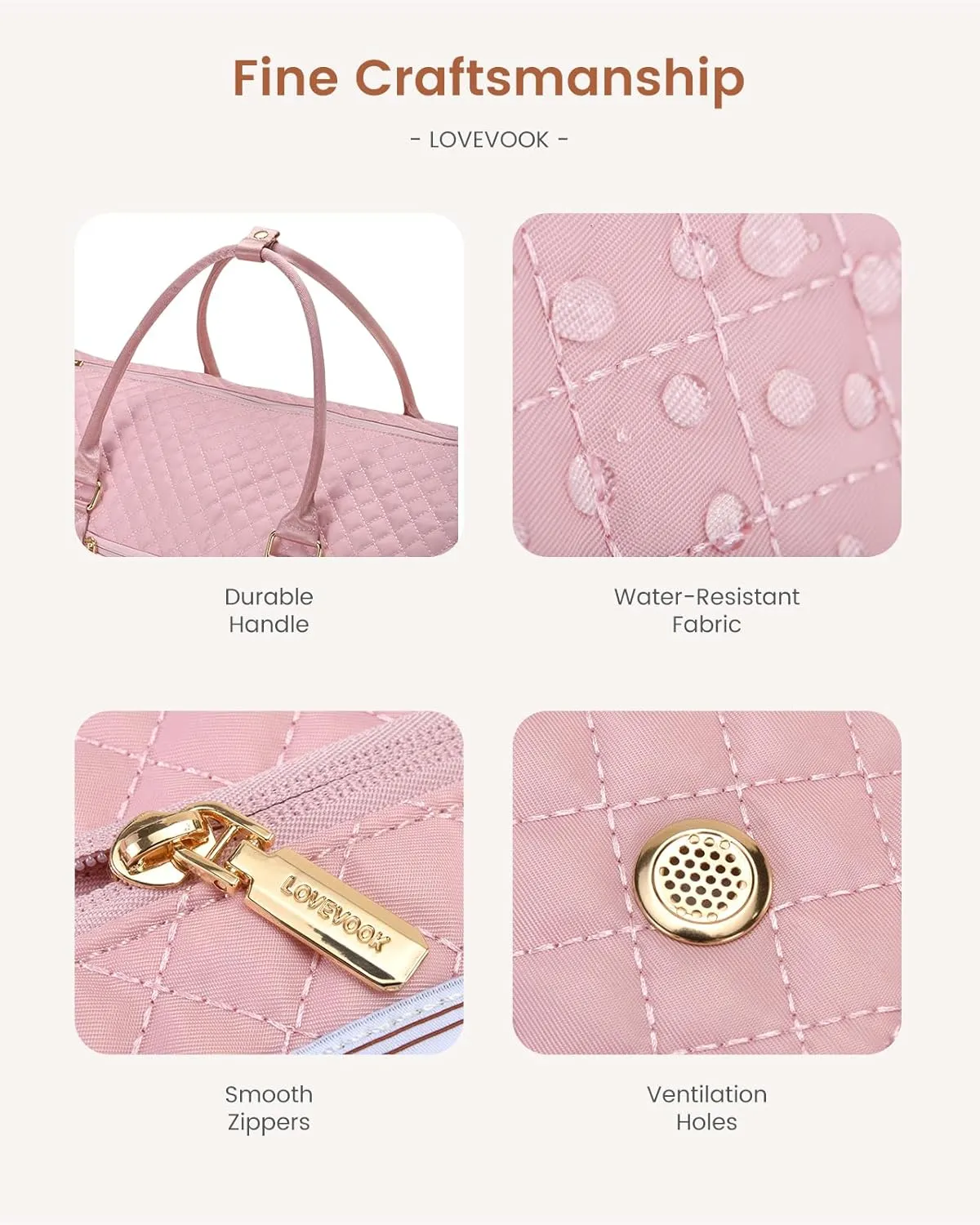 LOVEVOOK Convertible Garment Bag for Women with Shoe Pouch, Carry On Travel Duffel Bag with Toiletry Bag, 2 in 1 Hanging Suitcase Suit Bag, Waterproof Weekender Bag for Business Trip, Wedding, Pink
