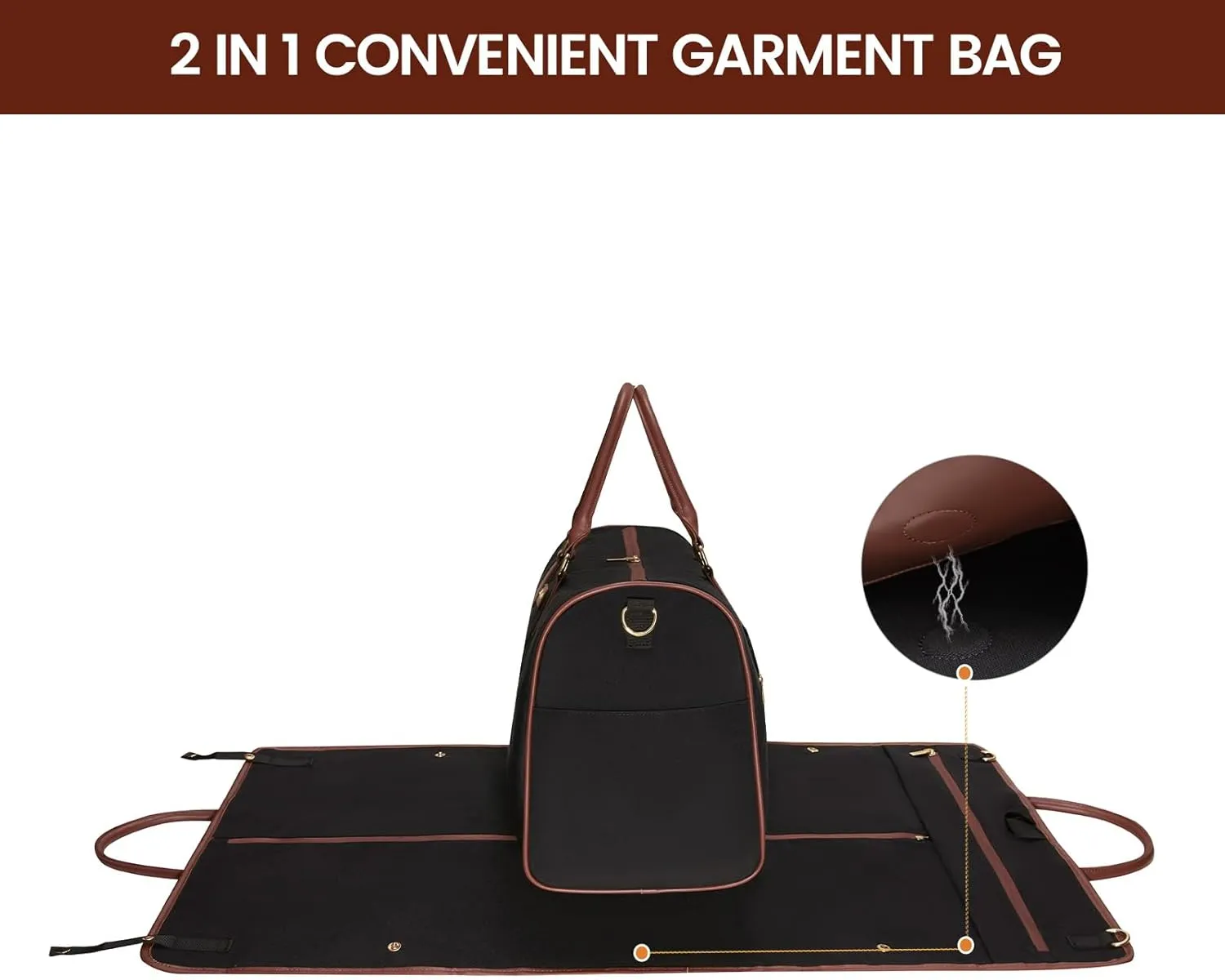 LOVEVOOK Garment Bags for Travel,3 in 1 Carry on Garment Duffle Bags for Travel with Shoe Pouch,Hanging Suitcase Suit Dress