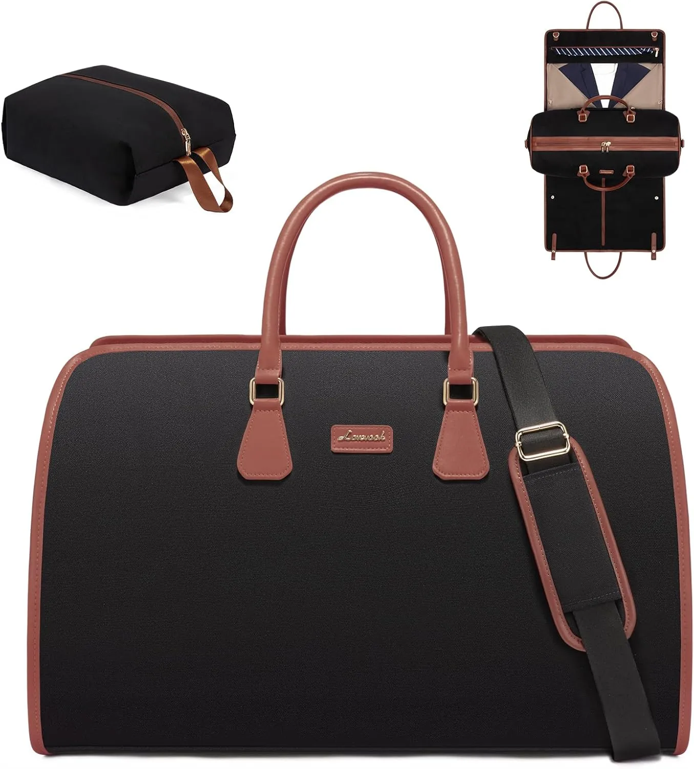 LOVEVOOK Garment Bags for Travel,3 in 1 Carry on Garment Duffle Bags for Travel with Shoe Pouch,Hanging Suitcase Suit Dress