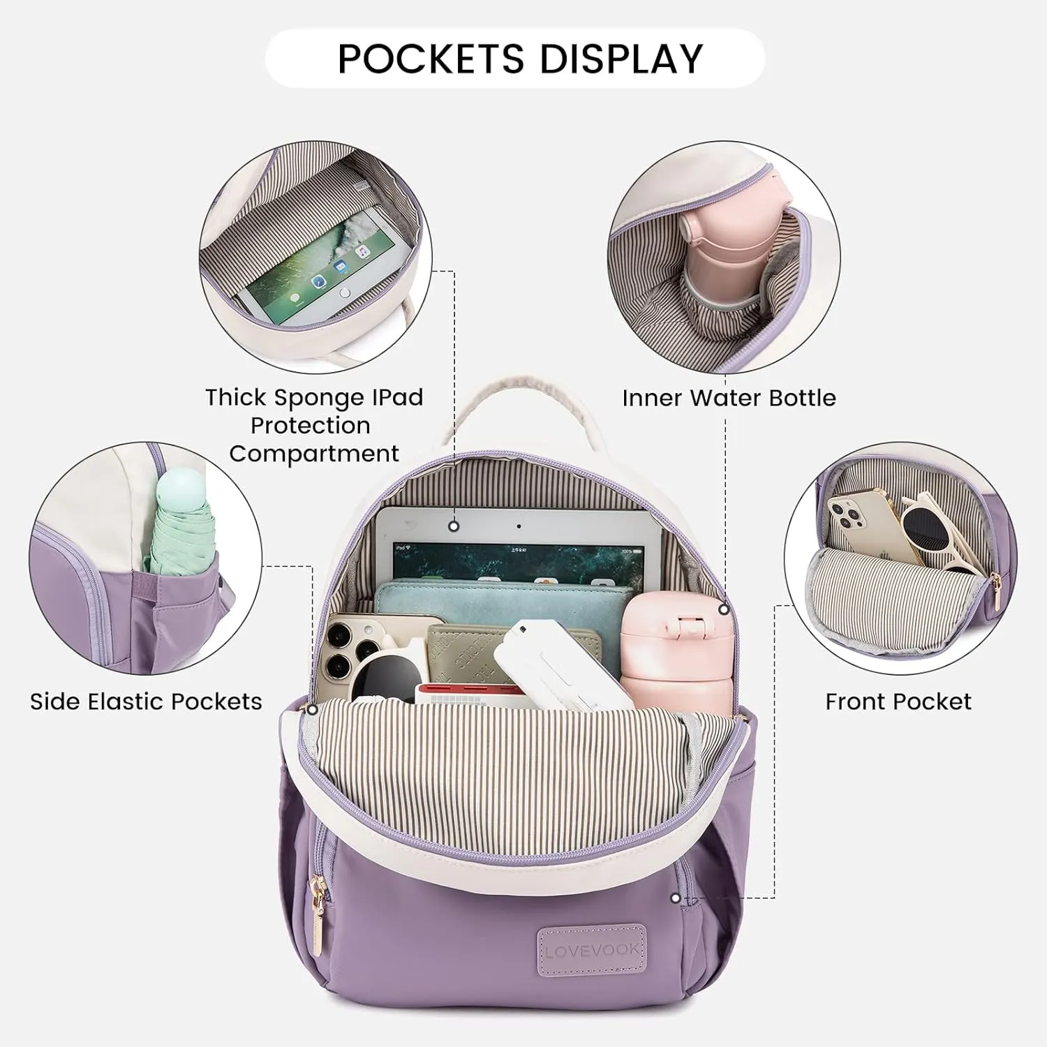 LOVEVOOK Mini Backpack for Women Light Weight Small Waterproof Backpack Purses Daily Backpack…