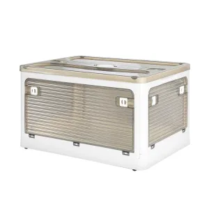 Low-price guarantee Storage 5 Sides Foldable Organizer Transparent~XL Cost-efficient Stackable Boxes Containers Size Open