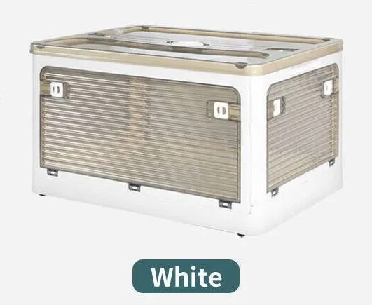 Low-price guarantee Storage 5 Sides Foldable Organizer Transparent~XL Cost-efficient Stackable Boxes Containers Size Open