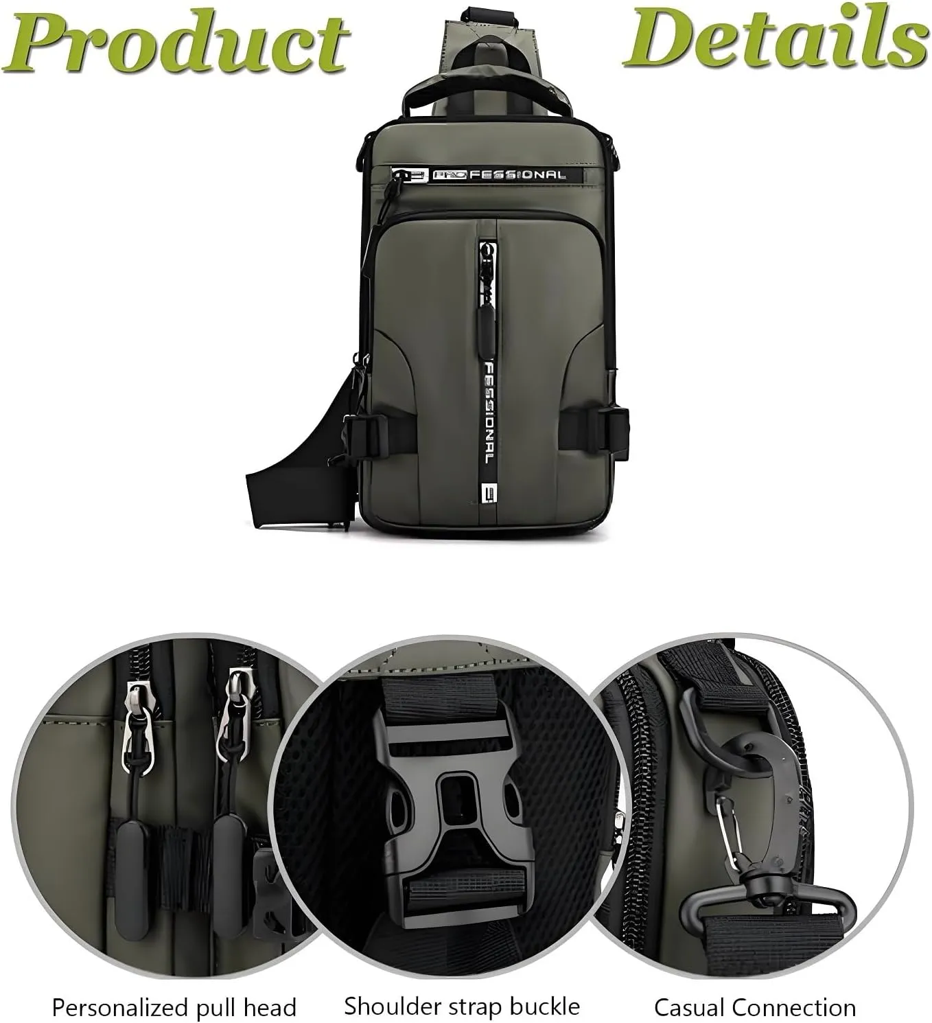 Luckyabow Waterproof Crossbody Bag, Waterproof Sling Bag Crossbody Backpack for Men Women for Hiking