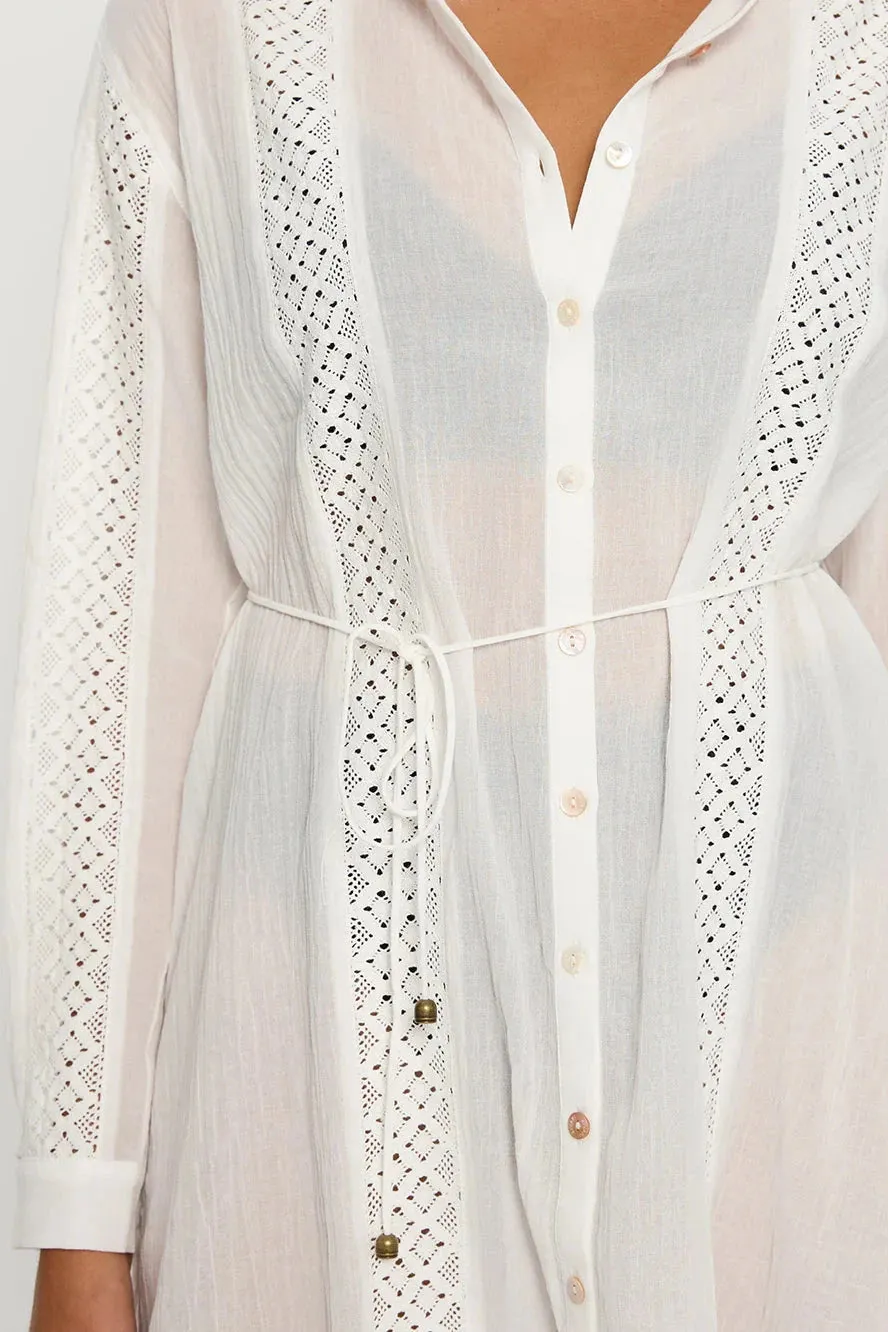 Lula Embroidered Panels Shirt Dress