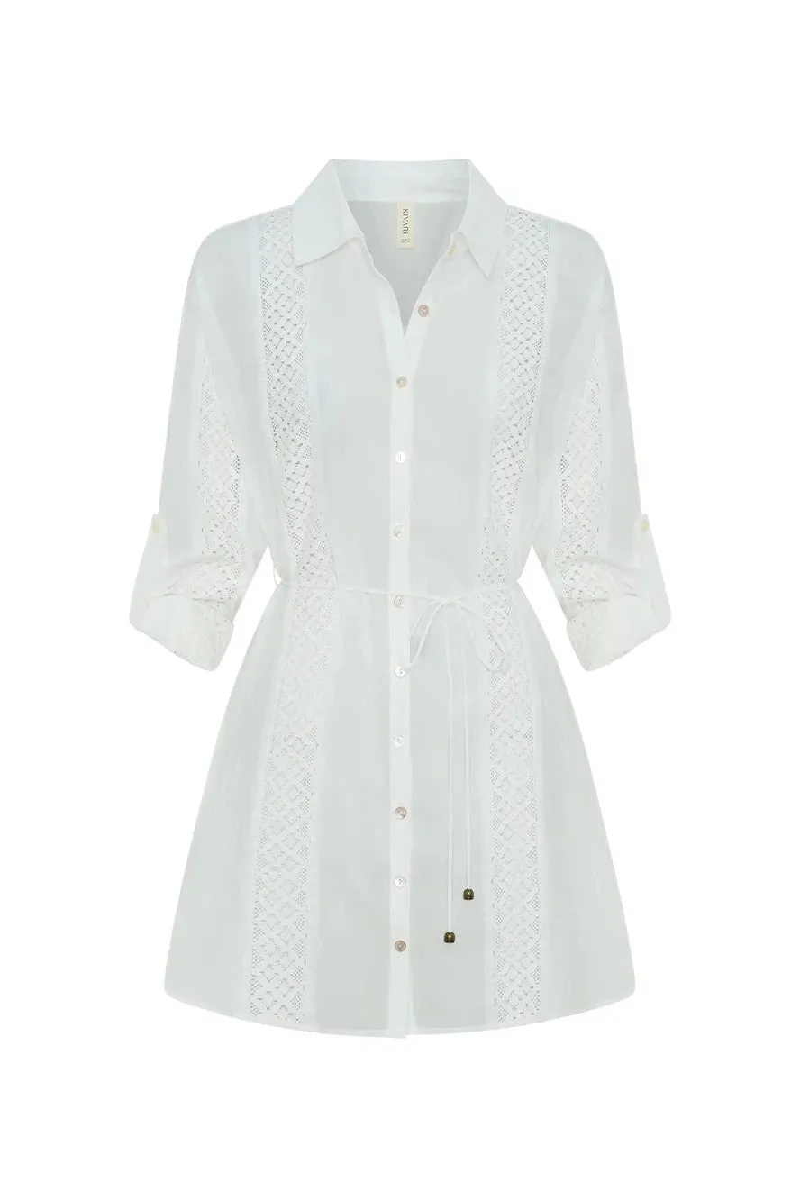 Lula Embroidered Panels Shirt Dress