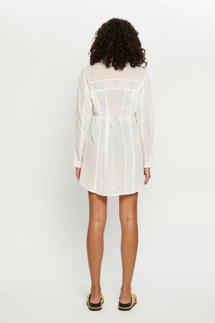 Lula Embroidered Panels Shirt Dress