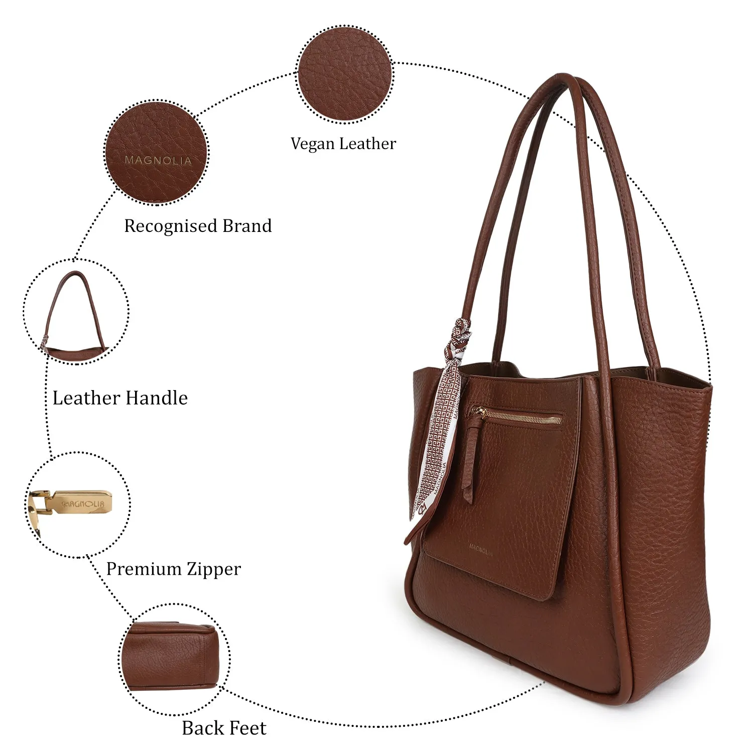 Magnolia Michela Medium Tote Bag Brown